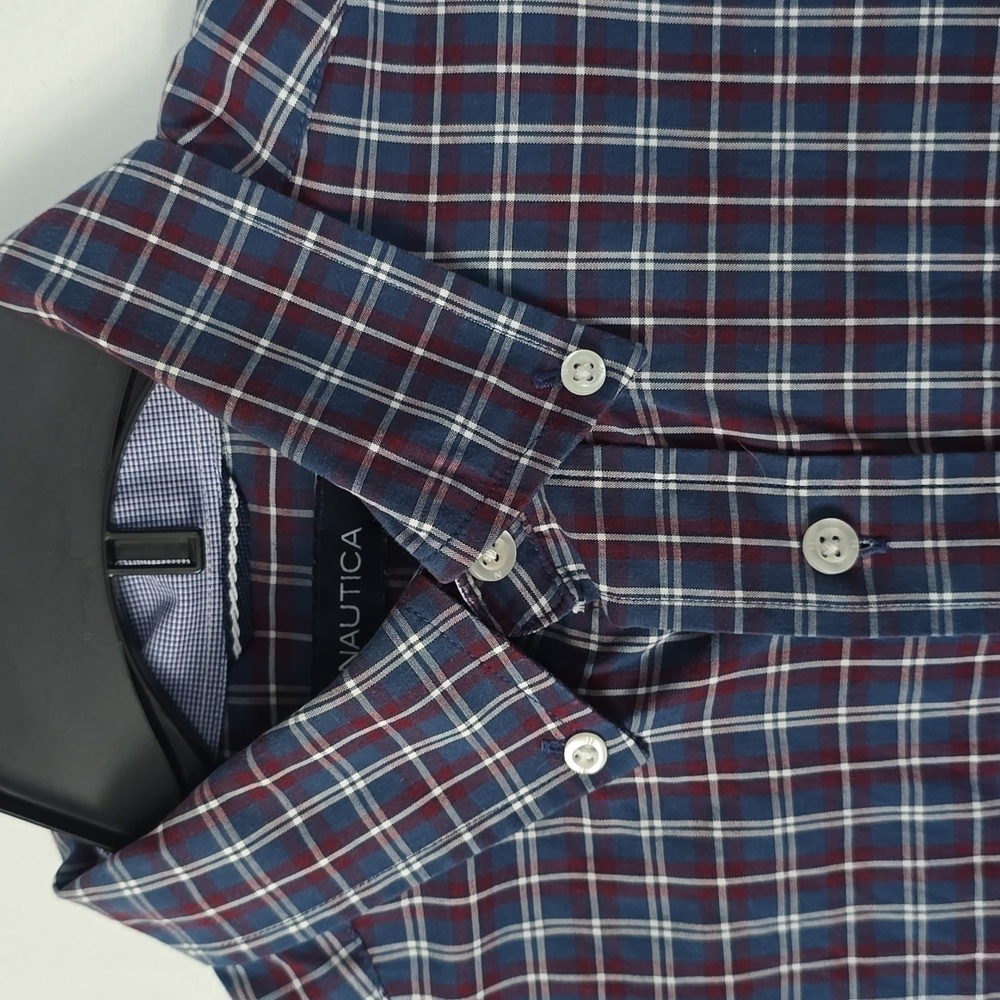 Nautica Men's Plaid Shirt - Red and Blue